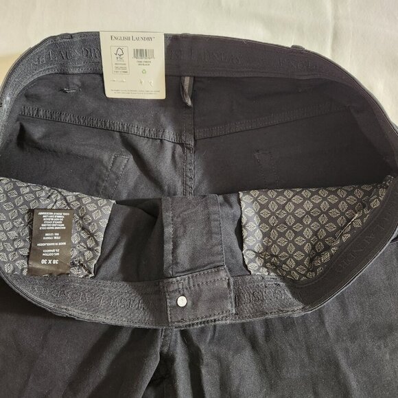 English Laundry Men's Size 38x30 Black 5 Pocket Straight Fit Cotton Blend Pants - Picture 15 of 15
